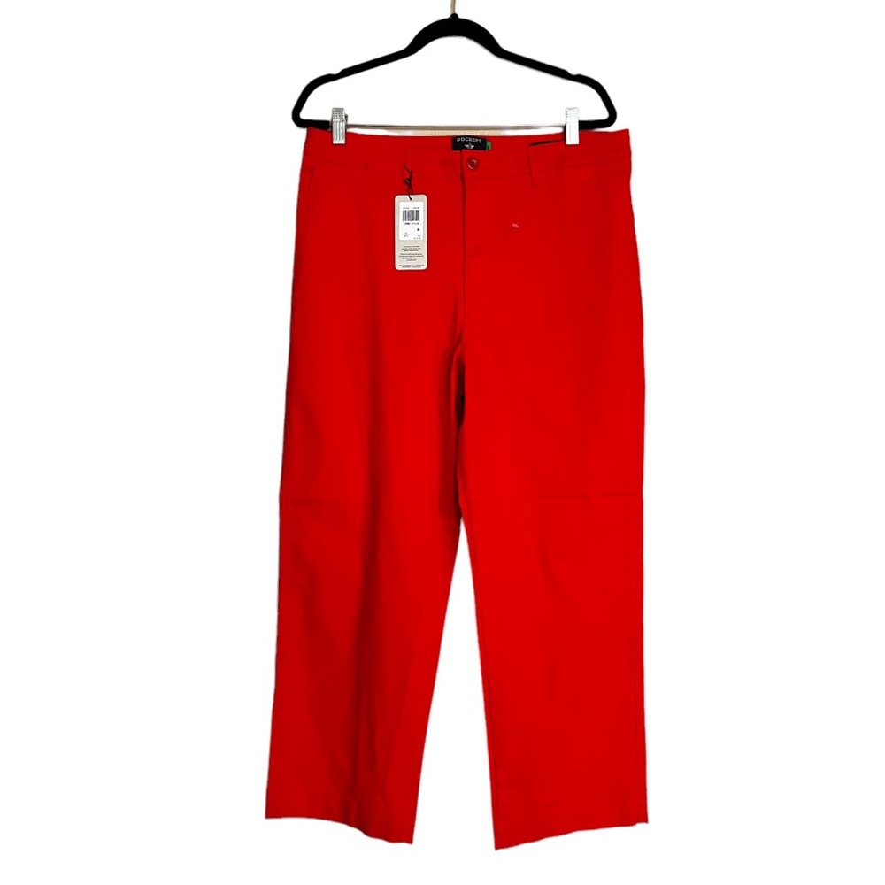 NWT Docker’S MEN’S Red / Orange Original Khaki High Straight Crop  Pant
